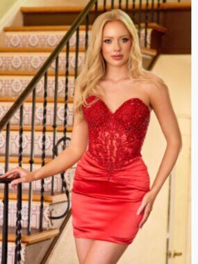 Primavera Couture Homecoming/Cocktail Dress, Red, Size 2
